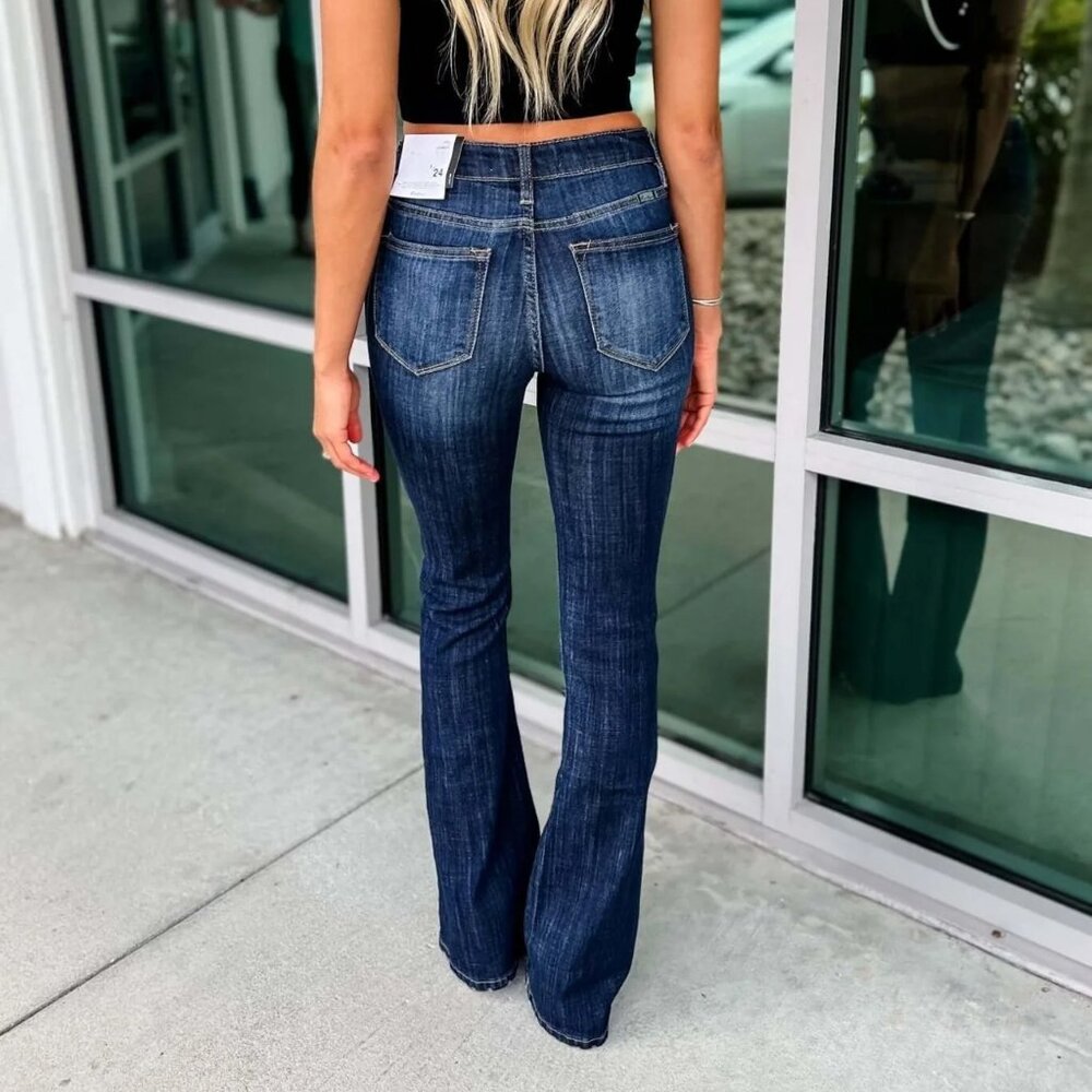 KanCan Flare Jeans Mid Rise Dark Wash Stretch NWT